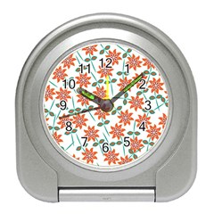 Vector Flower Floral Pattern Seamlesspattern Pink Colorful Kids Travel Alarm Clock by Vaneshart