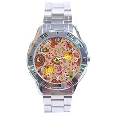 Thanksgiving Pattern Stainless Steel Analogue Watch by Sobalvarro