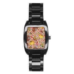 Thanksgiving Pattern Stainless Steel Barrel Watch by Sobalvarro