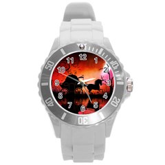 Drive In The Night By Carriage Round Plastic Sport Watch (l) by FantasyWorld7