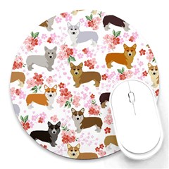 Corgis Corgi Pattern Round Mousepads by Sapixe