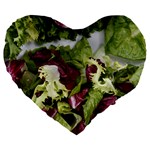 Salad Lettuce Vegetable Large 19  Premium Heart Shape Cushions Front