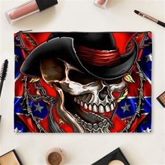 Confederate Flag Usa America United States Csa Civil War Rebel Dixie Military Poster Skull Cosmetic Bag (xl) by Sapixe