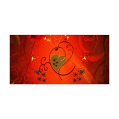 Golden Heart On Vintage Background Yoga Headband by FantasyWorld7