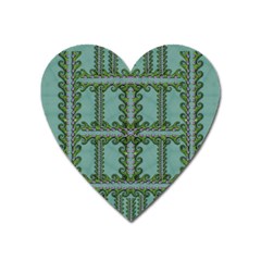 Rainforest Vines And Fantasy Flowers Heart Magnet by pepitasart