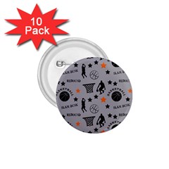 Slam Dunk Basketball Gray 1 75  Buttons (10 Pack) by mccallacoulturesports