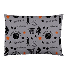 Slam Dunk Basketball Gray Pillow Case by mccallacoulturesports