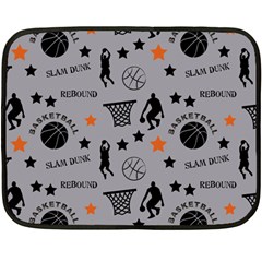 Slam Dunk Basketball Gray Double Sided Fleece Blanket (mini)  by mccallacoulturesports