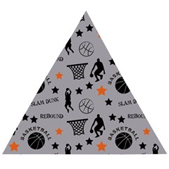 Slam Dunk Basketball Gray Wooden Puzzle Triangle by mccallacoulturesports