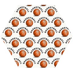 Orange Basketballs Wooden Puzzle Hexagon by mccallacoulturesports