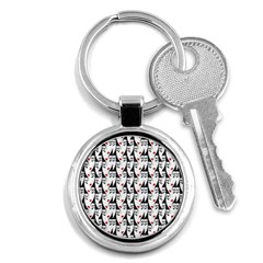 Cartoon Style Asian Woman Portrait Collage Pattern Key Chain (round) by dflcprintsclothing