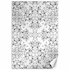 Black And White Decorative Ornate Pattern Canvas 12  X 18  by dflcprintsclothing