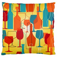 I Love Wine Large Cushion Case (one Side) by designsbymallika