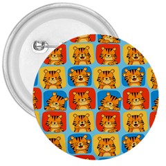 Cute Tiger Pattern 3  Buttons by designsbymallika