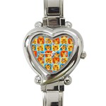 Cute Tiger Pattern Heart Italian Charm Watch Front