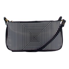 Maze Design Black White Background Shoulder Clutch Bag by HermanTelo