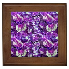 Botanical Violet Print Pattern 2 Framed Tile by dflcprintsclothing