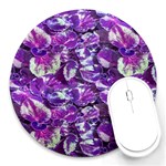 Botanical Violet Print Pattern 2 Round Mousepads Front