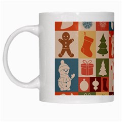 Cute Christmas Seamless Pattern Vector White Mugs by Vaneshart