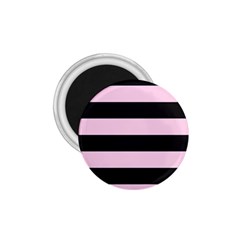 Black And Light Pastel Pink Large Stripes Goth Mime French Style 1 75  Magnets by genx