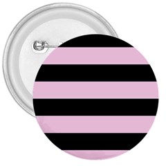 Black And Light Pastel Pink Large Stripes Goth Mime French Style 3  Buttons by genx