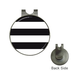 Black And White Large Stripes Goth Mime French Style Hat Clips With Golf Markers by genx