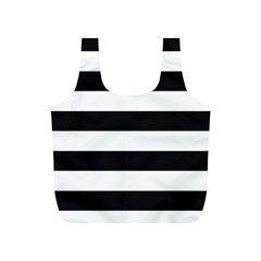 Black And White Large Stripes Goth Mime French Style Full Print Recycle Bag (s) by genx