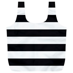 Black And White Large Stripes Goth Mime French Style Full Print Recycle Bag (xl) by genx