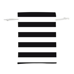 Black And White Large Stripes Goth Mime French Style Lightweight Drawstring Pouch (l) by genx