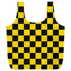 Checkerboard Pattern Black And Yellow Ancap Libertarian Full Print Recycle Bag (xxxl) by snek