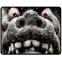 Monster Sculpture Extreme Close Up Illustration 2 Fleece Blanket (medium)  by dflcprintsclothing