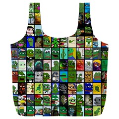 Pepe The Frog Memes Of 2019 Picture Patchwork Pattern Full Print Recycle Bag (xxl) by snek