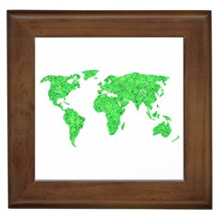 Environment Concept World Map Illustration Framed Tile by dflcprintsclothing