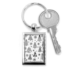 Seamless Pattern With Christmas Trees Key Chain (rectangle) by Vaneshart