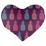 Pineapple Wallpaper Pattern 1462307008mhe Large 19  Premium Heart Shape Cushions Back