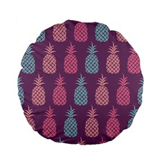 Pineapple Wallpaper Pattern 1462307008mhe Standard 15  Premium Flano Round Cushions by Sobalvarro