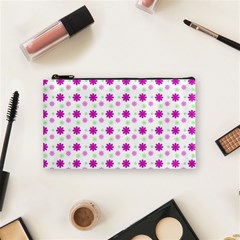 Background Flowers Multicolor Purple Cosmetic Bag (small) by HermanTelo