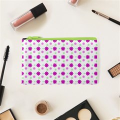 Background Flowers Multicolor Purple Cosmetic Bag (xs) by HermanTelo