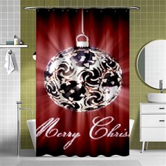 Merry Christmas Ornamental Shower Curtain 48  X 72  (small)  by christmastore