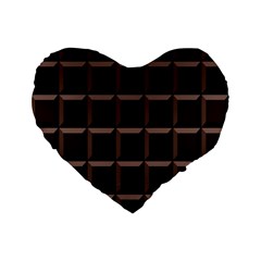 Dark Chocolate Seamless Pattern Sweet Texture Standard 16  Premium Flano Heart Shape Cushions by Wegoenart