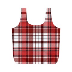 Red Abstract Check Textile Seamless Pattern Full Print Recycle Bag (m) by Wegoenart