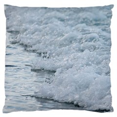 Ocean Waves Large Flano Cushion Case (one Side) by TheLazyPineapple