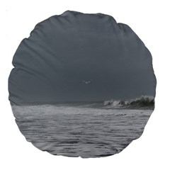 Stormy Seas Large 18  Premium Round Cushions by TheLazyPineapple