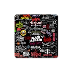 Metal Bands College Square Magnet by Sudhe