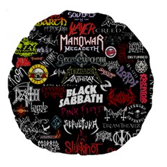 Metal Bands College Large 18  Premium Round Cushions by Sudhe