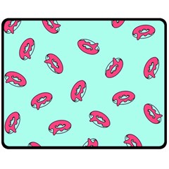 Donuts Pattern Food Colourful Fleece Blanket (medium)  by Vaneshart