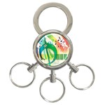 Music Piano Treble Clef Clef 3-Ring Key Chain Front