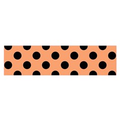 Polka Dots - Black On Cantaloupe Orange Satin Scarf (oblong) by FashionBoulevard