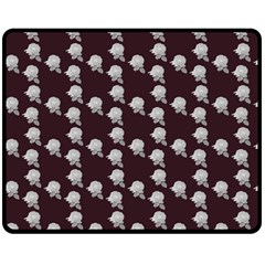 White Rose In Maroon Double Sided Fleece Blanket (medium)  by snowwhitegirl