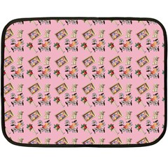 Robin Art Pink Pattern Double Sided Fleece Blanket (mini)  by snowwhitegirl